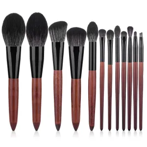 12 PCs  Small Grape Makeup Brushes Multicolor Makeup Brushes