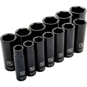 1/2" Drive 13pc 6-Point Deep Impact SAE Socket Set, 1/2" - 1-1/4"