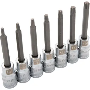 1/2" Drive 7pc Long Torx® Socket Set, T20 - T50