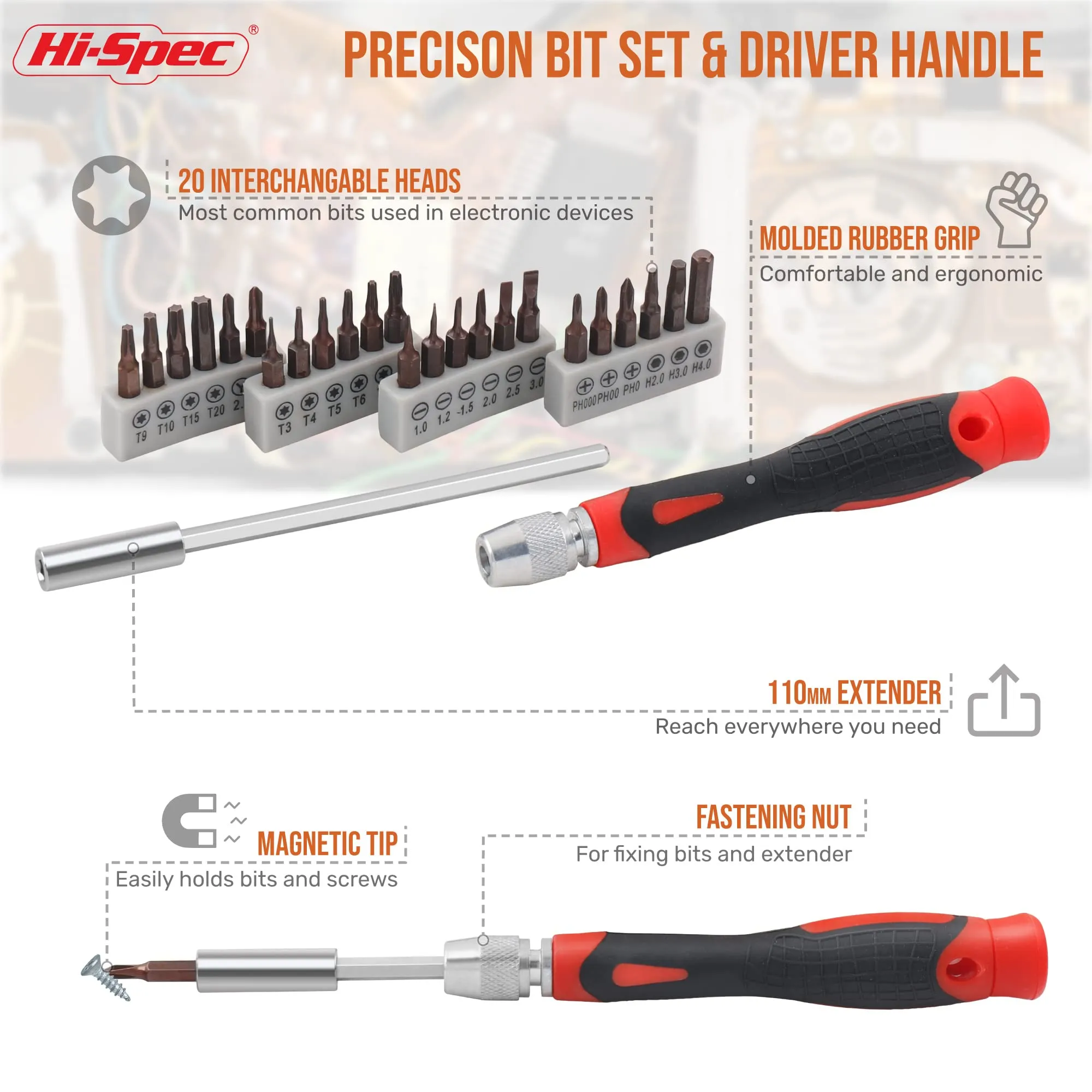 38pc Computer and Electronics Repair Tool Kit Set. Precision Tools for Techical Work