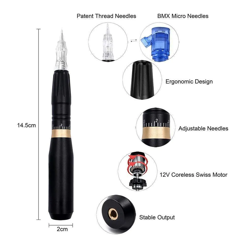 Biomaser Permanent Makeup Machine 35000 RPM Powerful Tattoo Pen Rotary Gun Tattoo Machine For Eyebrow Lip Black Tattoo Supplies