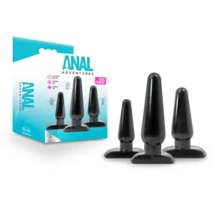 Blush Anal Adventures 3-Piece Basic Plug Kit Black