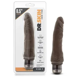 Blush Dr. Skin Vibe 7 Realistic 8.5 in. Vibrating Dildo Brown