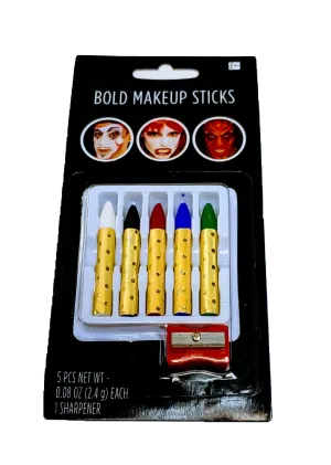 Bold Makeup Sticks W/Sharpener | 6pcs