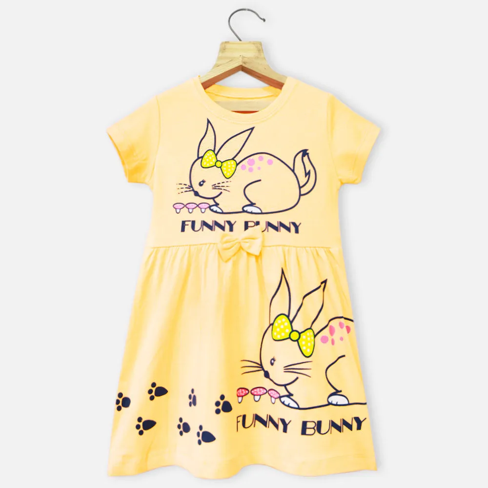 Bunny Embellished Short Sleeves Dress