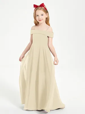 Chic Junior Bridesmaid Dresses Off the Shoulder Champagne