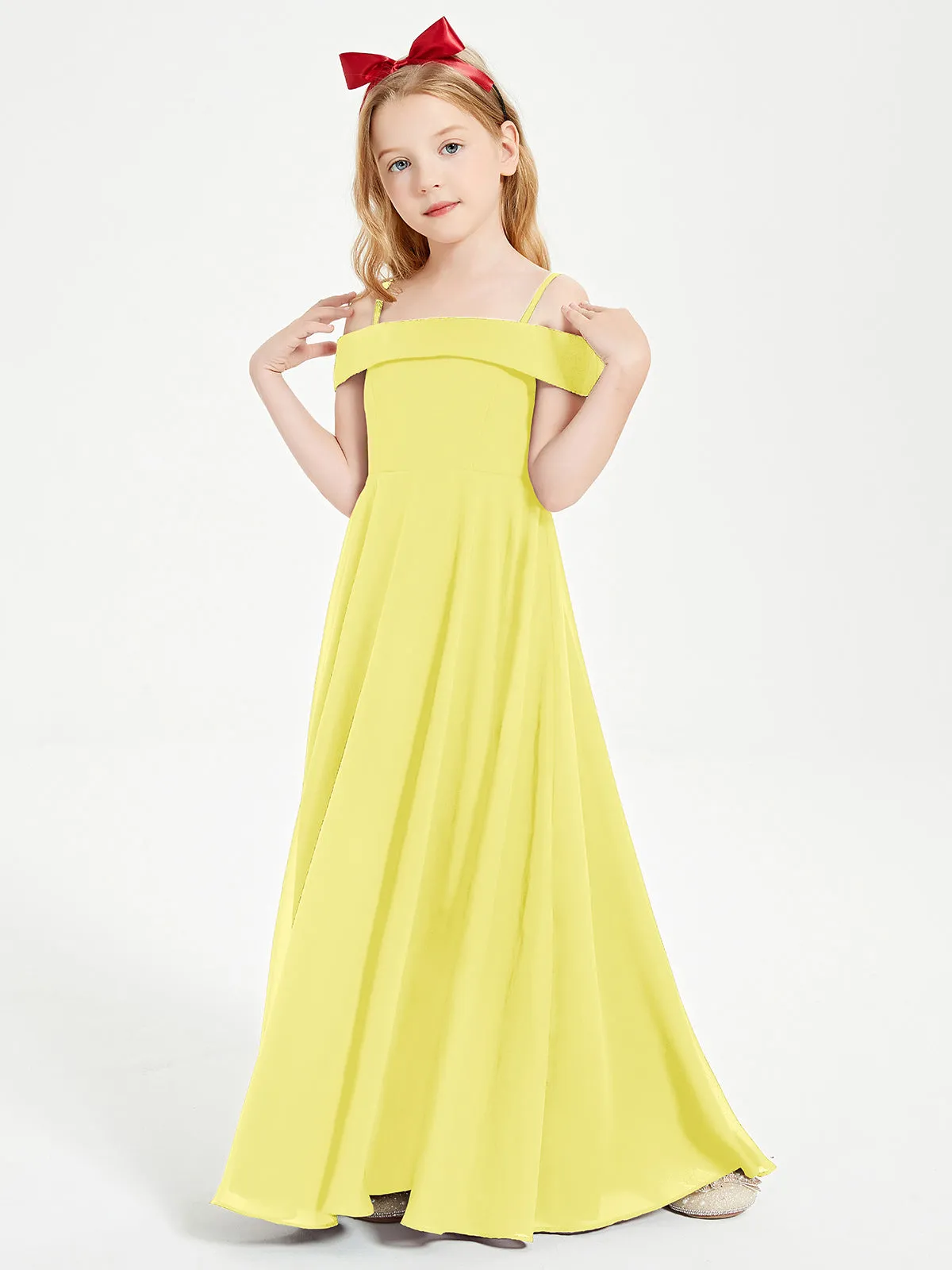 Chic Junior Bridesmaid Dresses Off the Shoulder Lemon