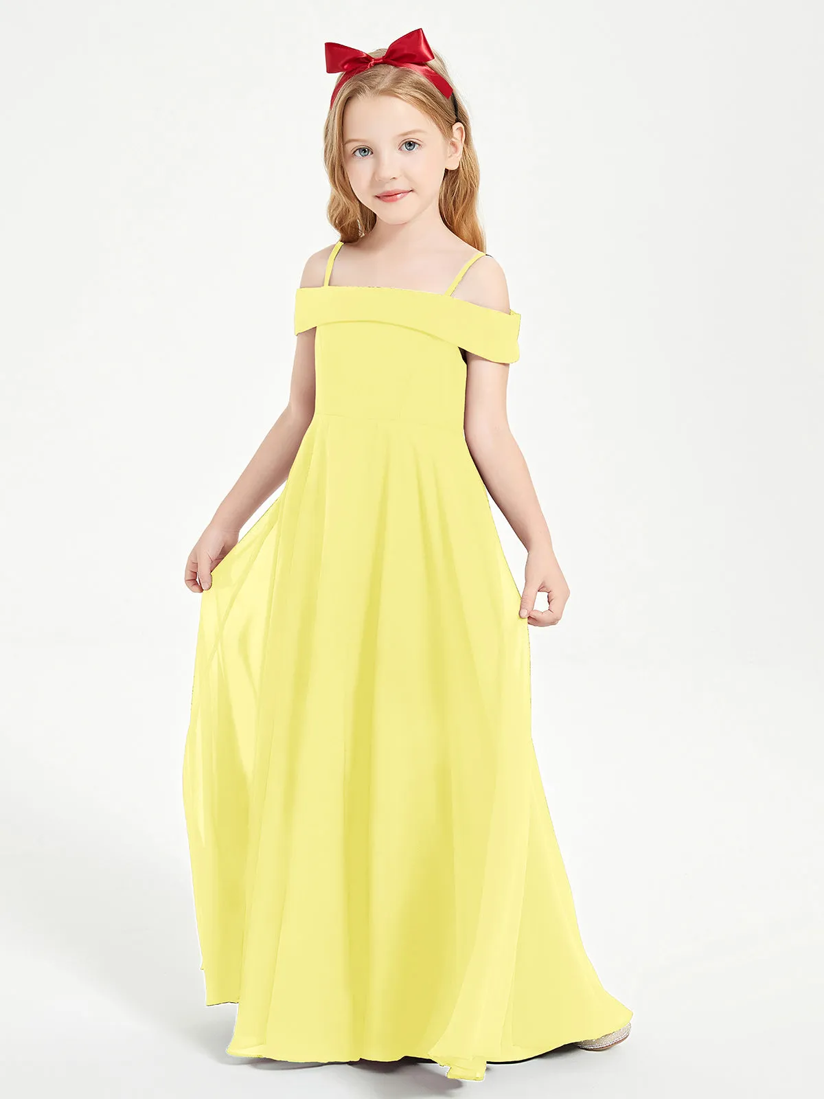 Chic Junior Bridesmaid Dresses Off the Shoulder Lemon