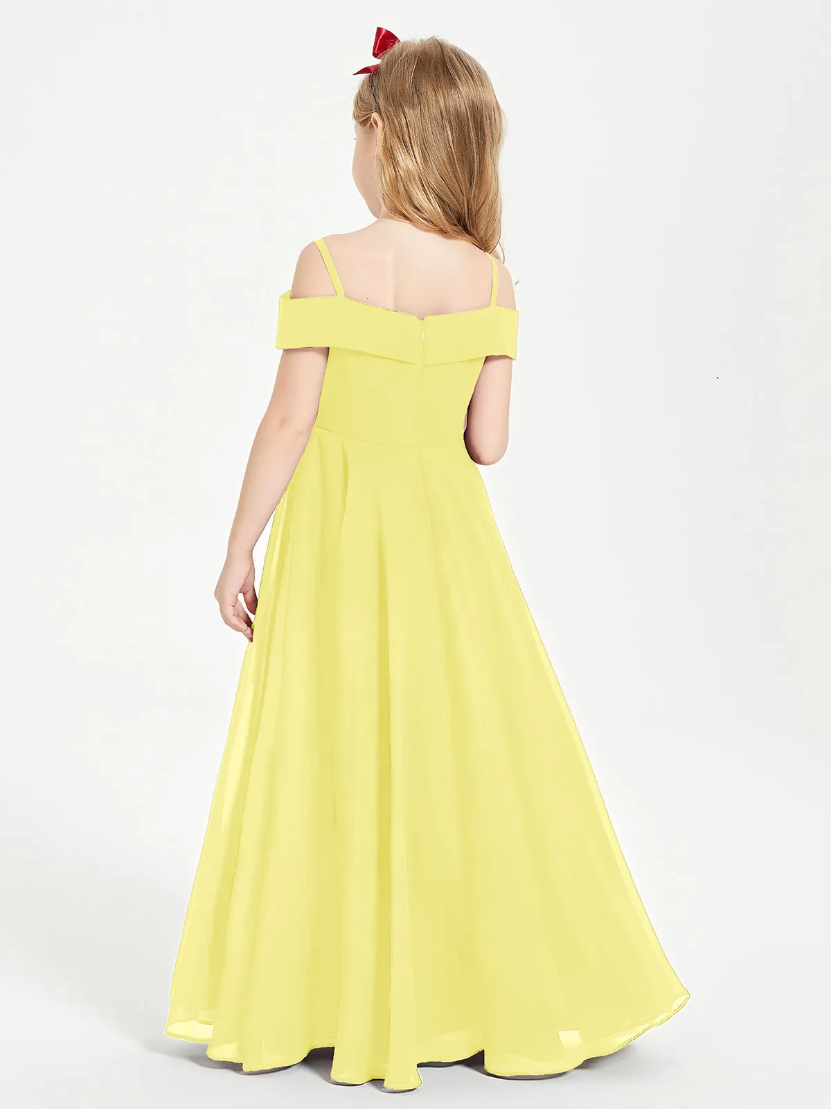 Chic Junior Bridesmaid Dresses Off the Shoulder Lemon