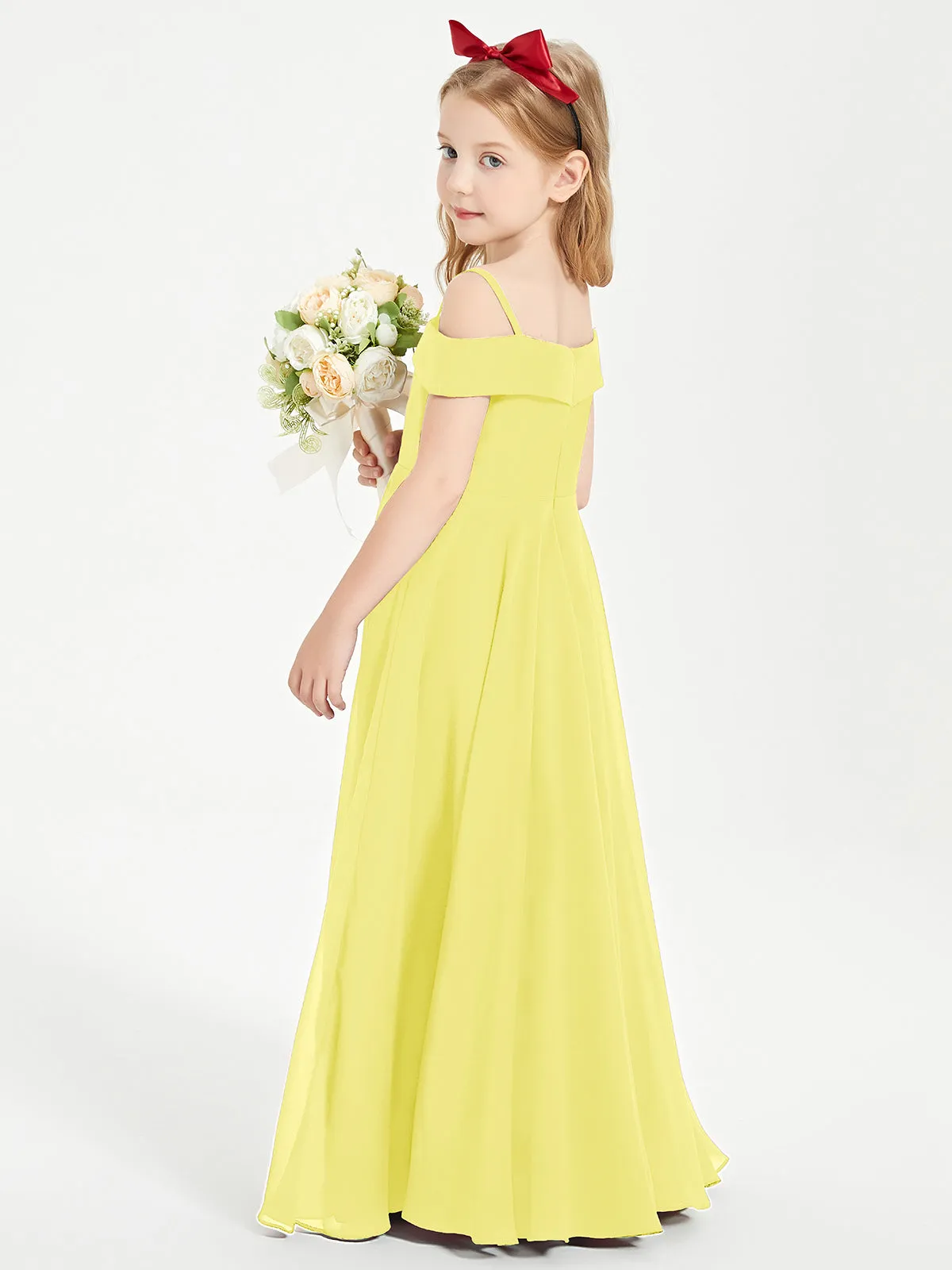 Chic Junior Bridesmaid Dresses Off the Shoulder Lemon