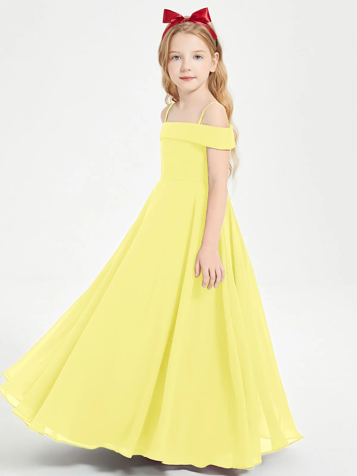 Chic Junior Bridesmaid Dresses Off the Shoulder Lemon