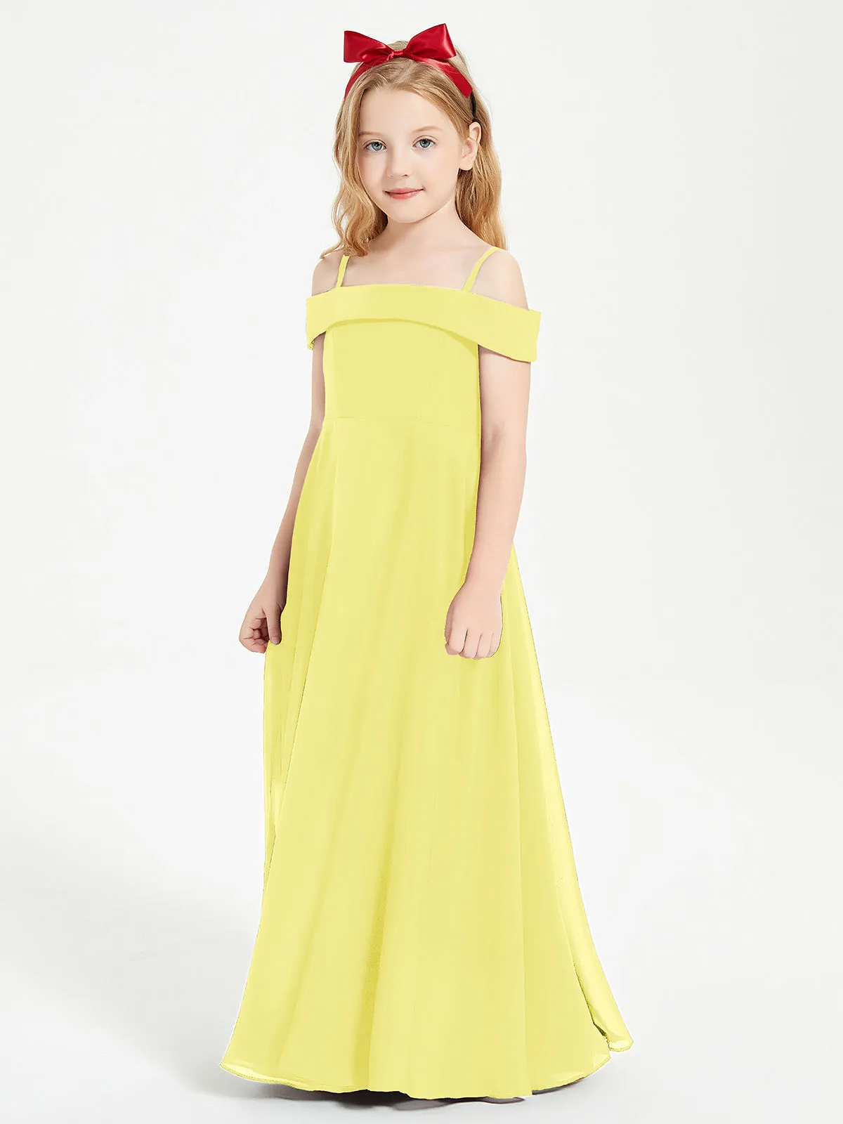 Chic Junior Bridesmaid Dresses Off the Shoulder Lemon