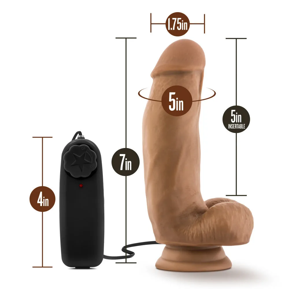 Coverboy™ By Blush® | MMA Fighter Realistic Mocha 7-Inch Long Remote Control Vibrating Dildo With Suction Cup Base