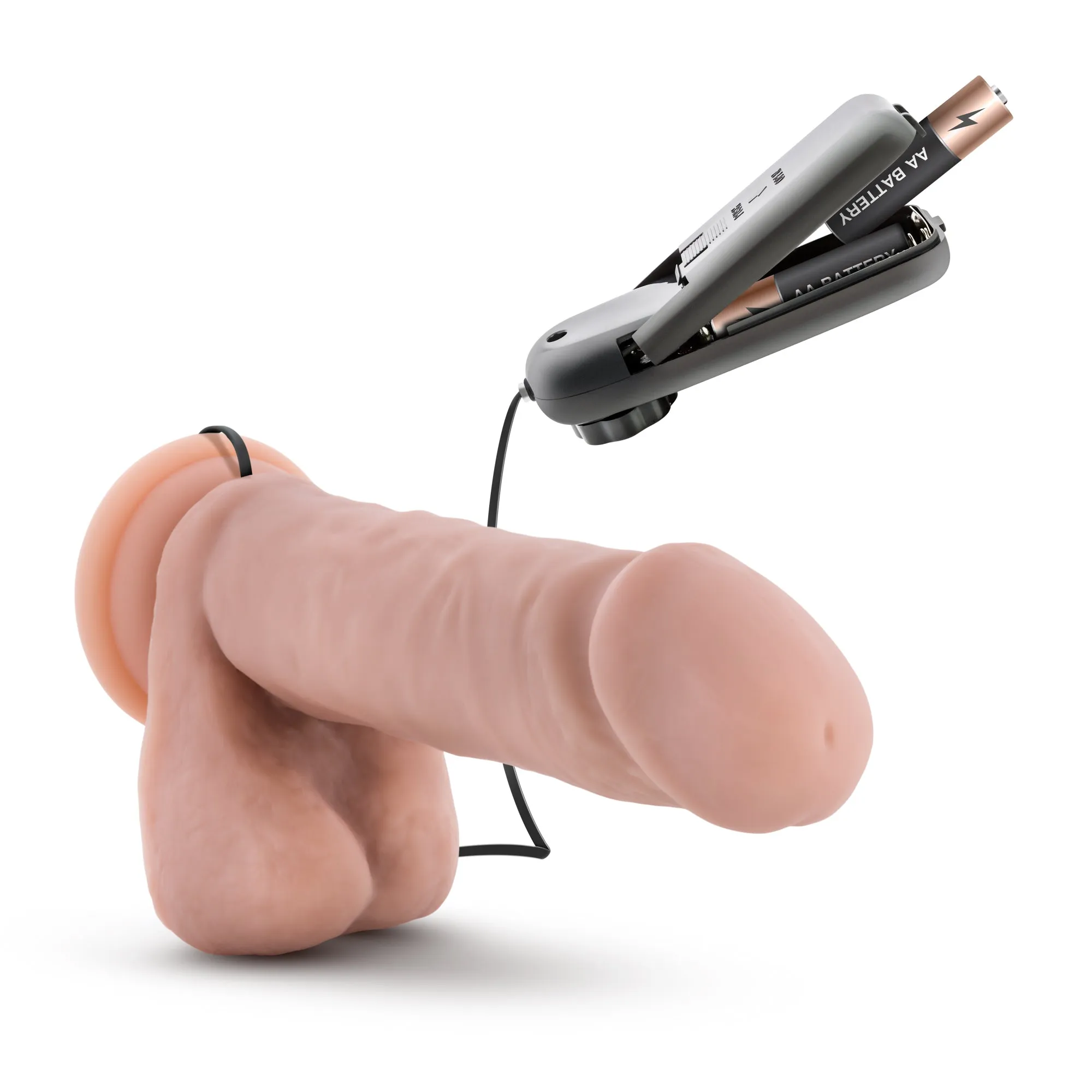 Coverboy™ By Blush® | The Goalie Realistic Vanilla 8-Inch Long Remote Control Vibrating Dildo With Suction Cup Base