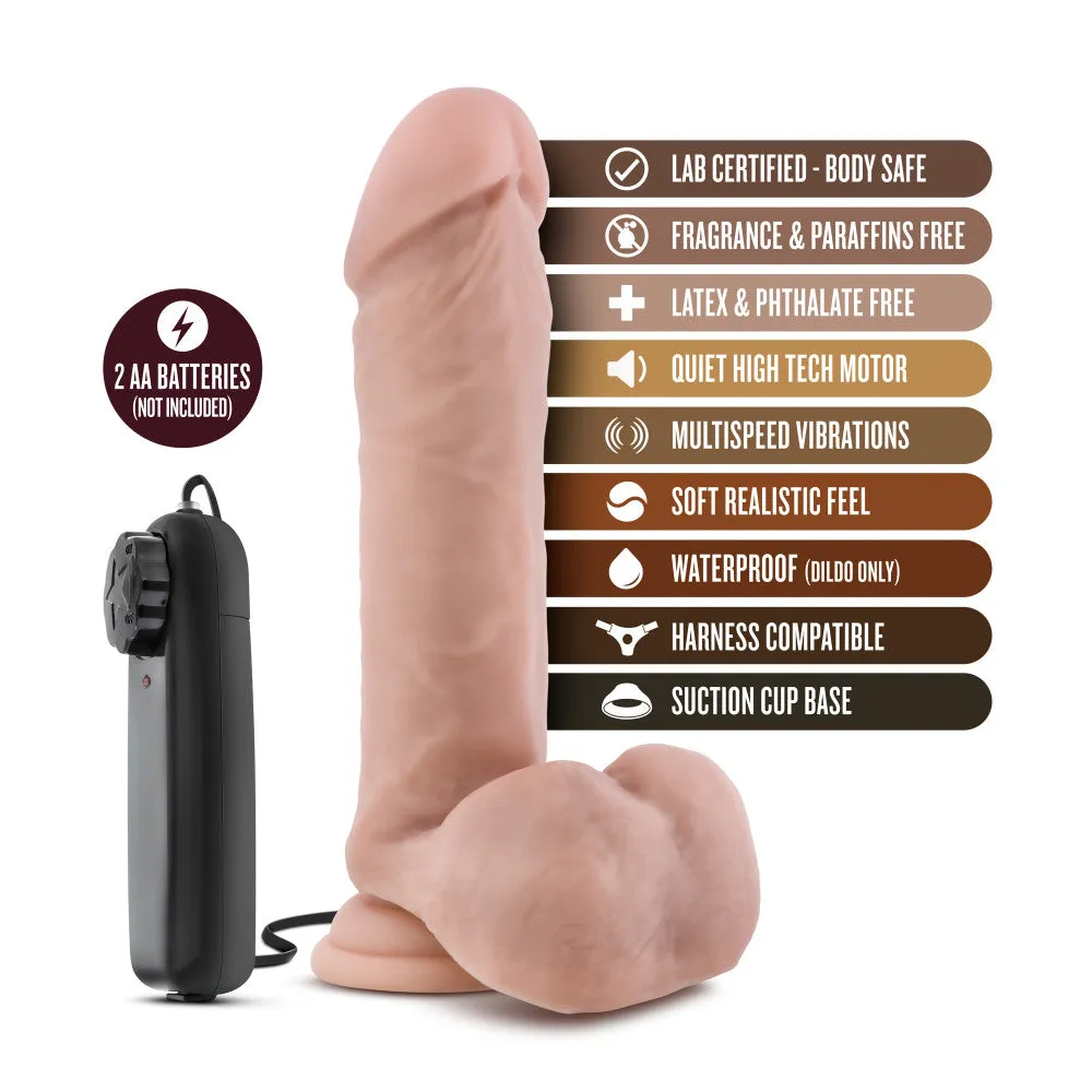 Coverboy™ By Blush® | The Goalie Realistic Vanilla 8-Inch Long Remote Control Vibrating Dildo With Suction Cup Base