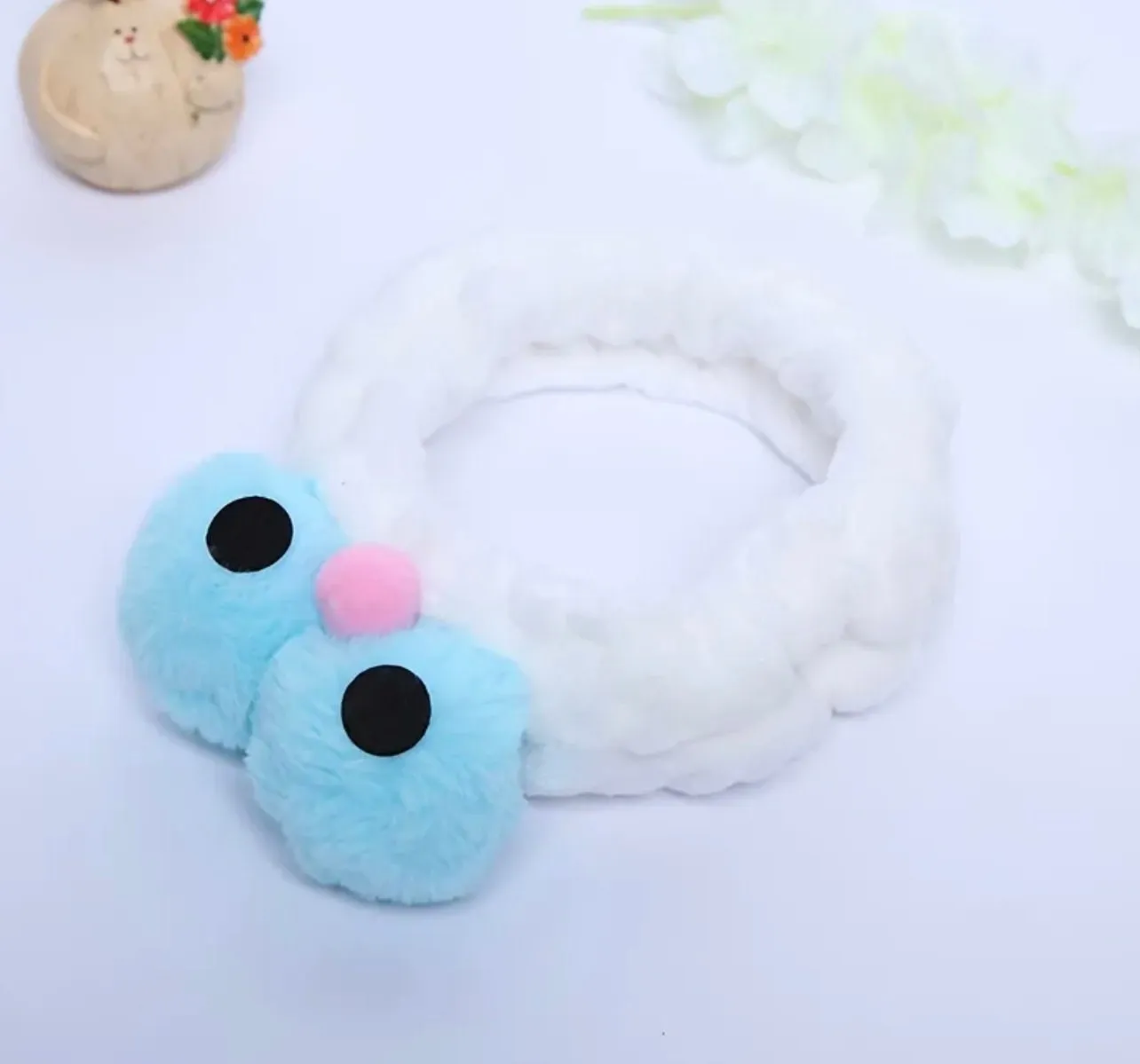 Cute Bird Eye  SPA Headband , Funny Big Eyes Hair Band for Washing Face Elastic Shower Face Washing Hairband