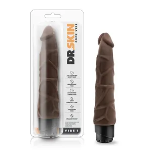 Dr. Skin By Blush® | Cock Vibe 1 Realistic Chocolate 9-Inch Long Vibrating Dildo