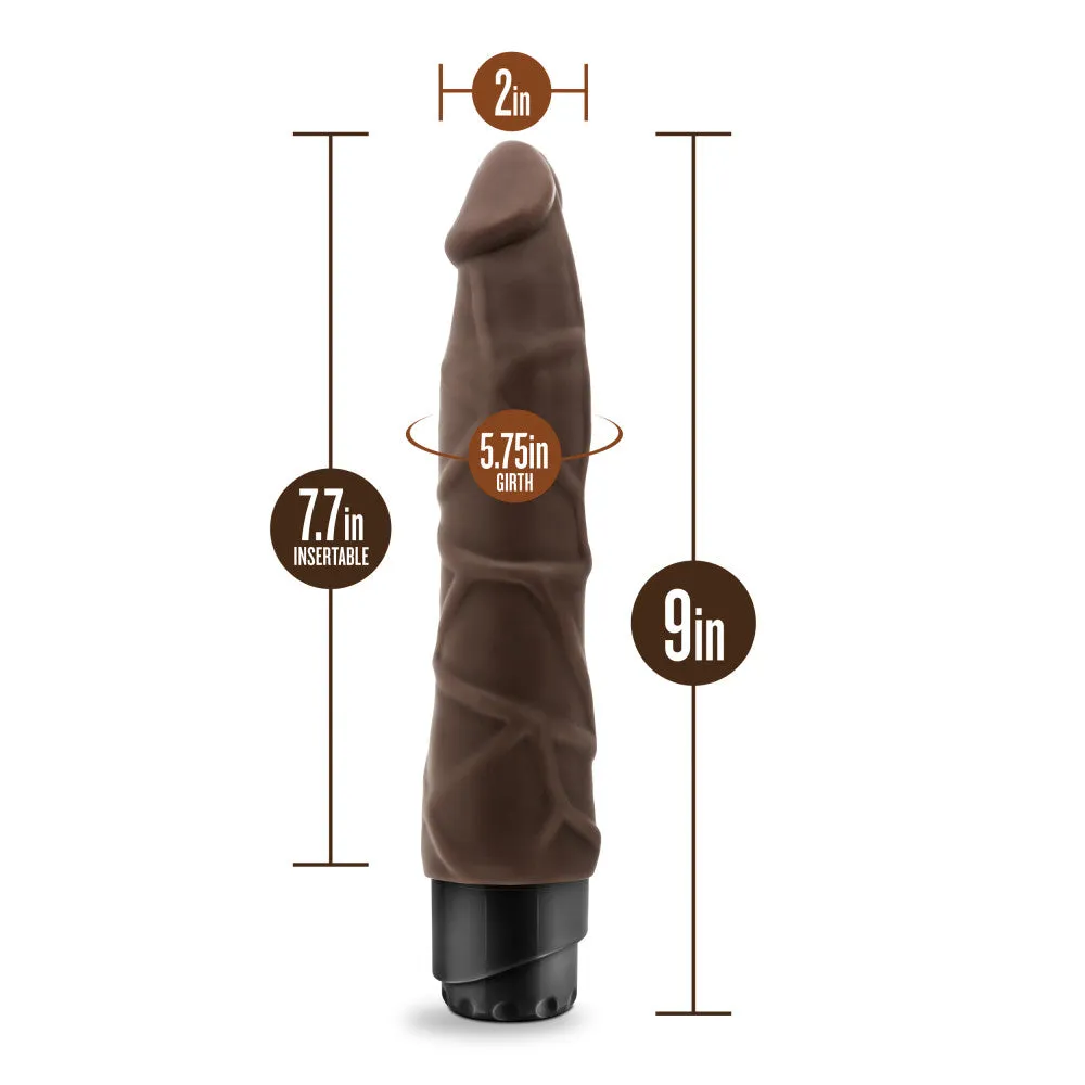 Dr. Skin By Blush® | Cock Vibe 1 Realistic Chocolate 9-Inch Long Vibrating Dildo