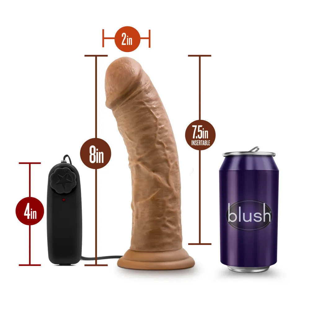 Dr. Skin By Blush® | Dr. Joe Realistic Mocha 8-Inch Long Remote Control Vibrating Dildo With Suction Cup Base