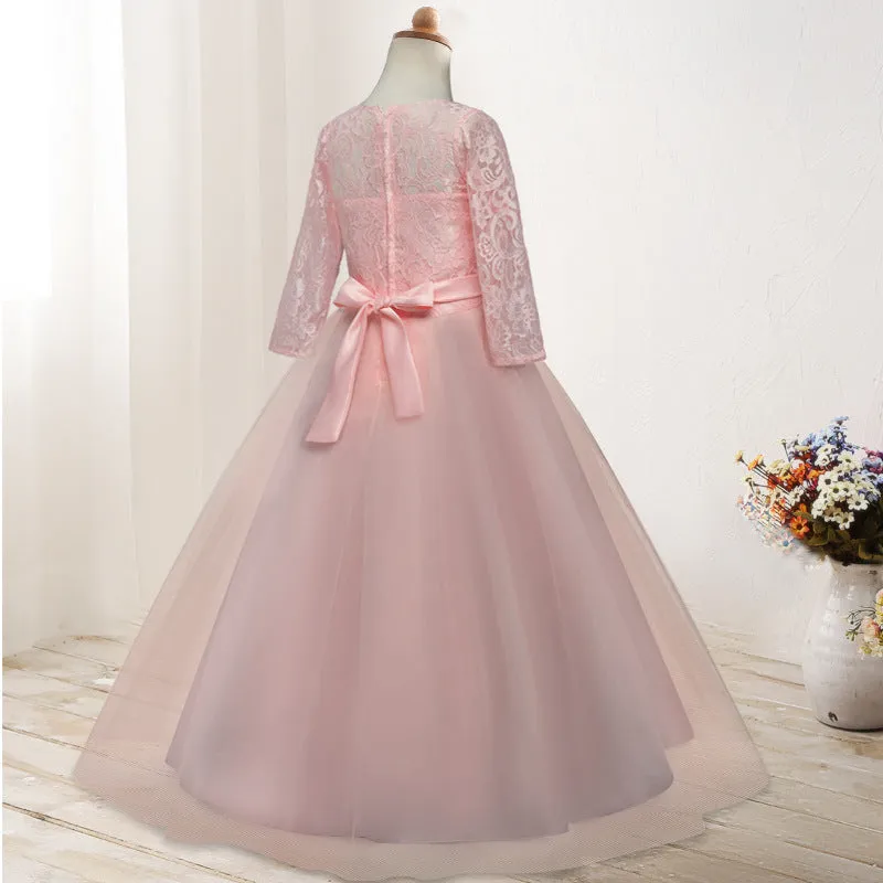 FancyDressWale princess gown for girls beautiful party dress- Pink with hair accessories