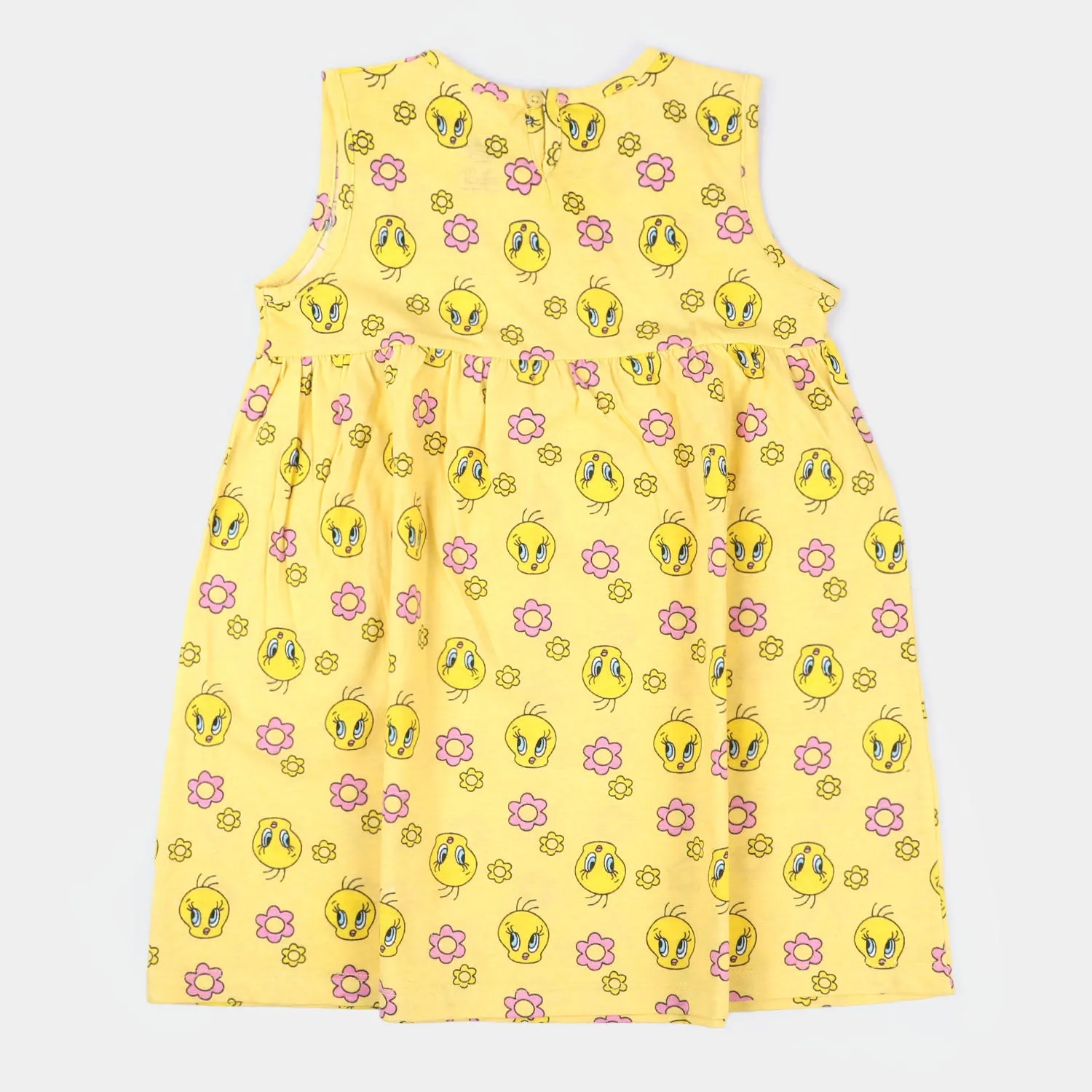 Girls Knitted Frock Character- Yellow