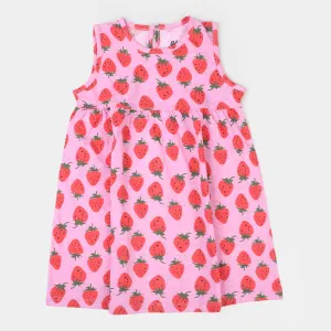 Girls Knitted Frock Strawberry - Pink