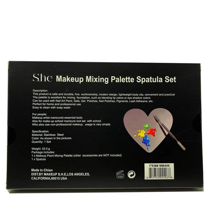 Heart Mixing Palette & Spatula Set MM406 (12 units)