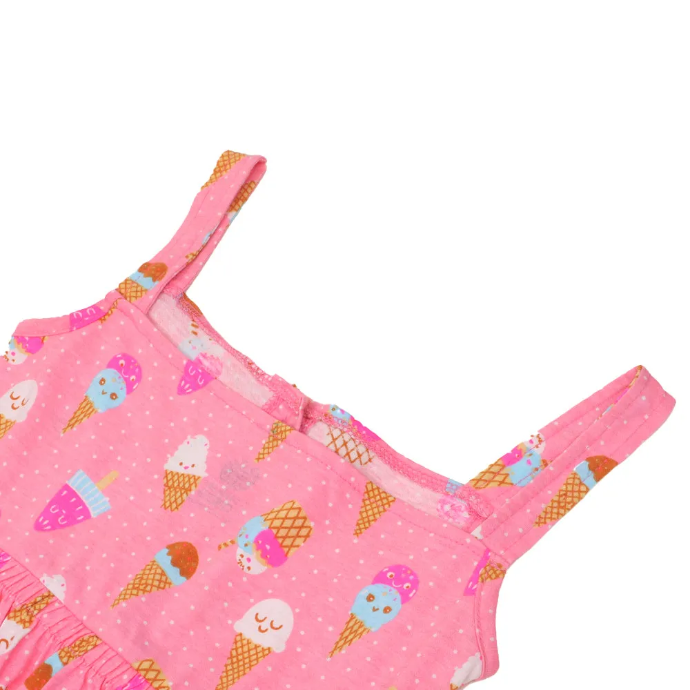 Infant Girls Frock Printed Ice Cream -Printed