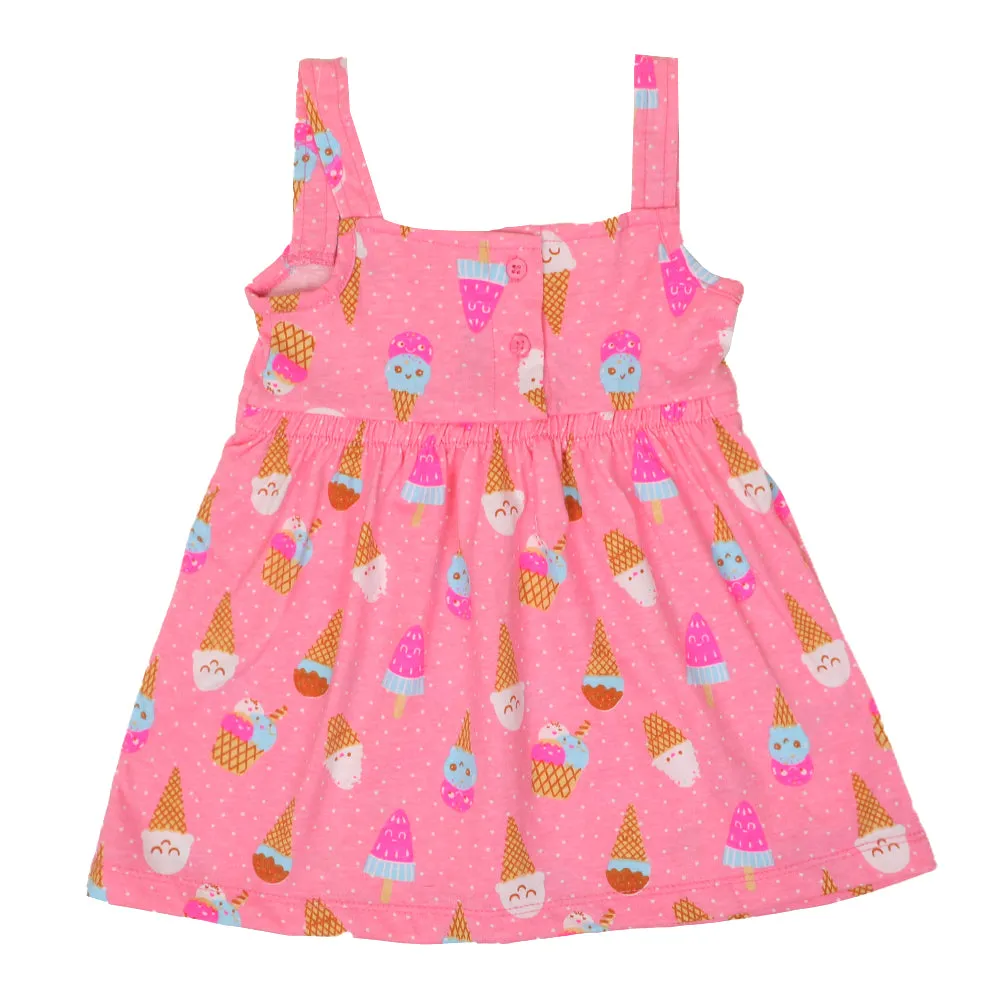 Infant Girls Frock Printed Ice Cream -Printed