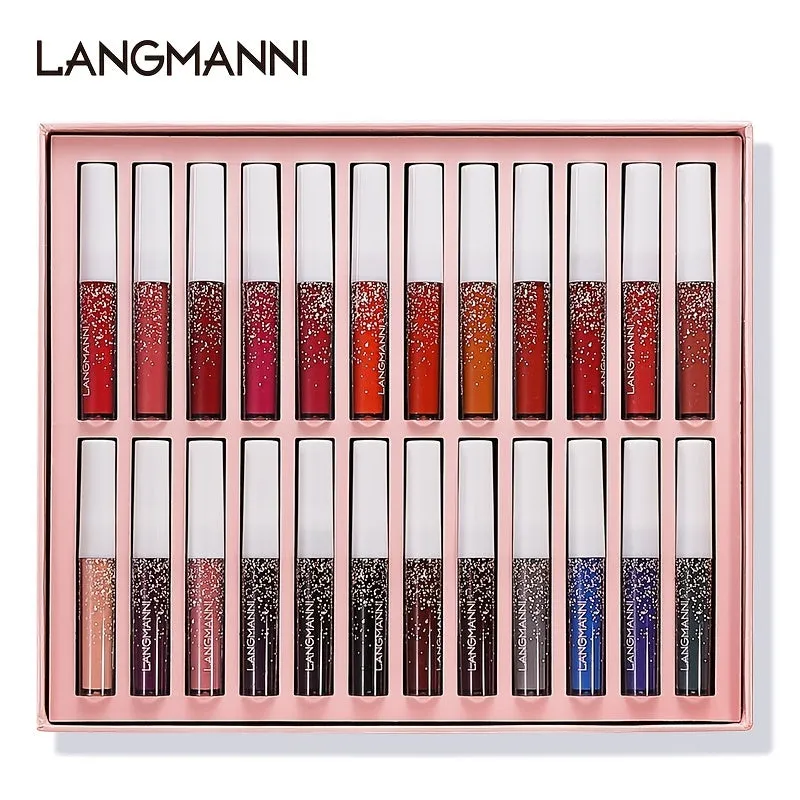 Langmanni Matte Liquid Lipstick Set 24 LongLasting Waterproof Shades