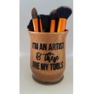 Makeup brush cup - Makeup organizer - Makeup Brush holder - makeup storage - Glitter makeup brush holder - Makeup artist gift - Gift for her