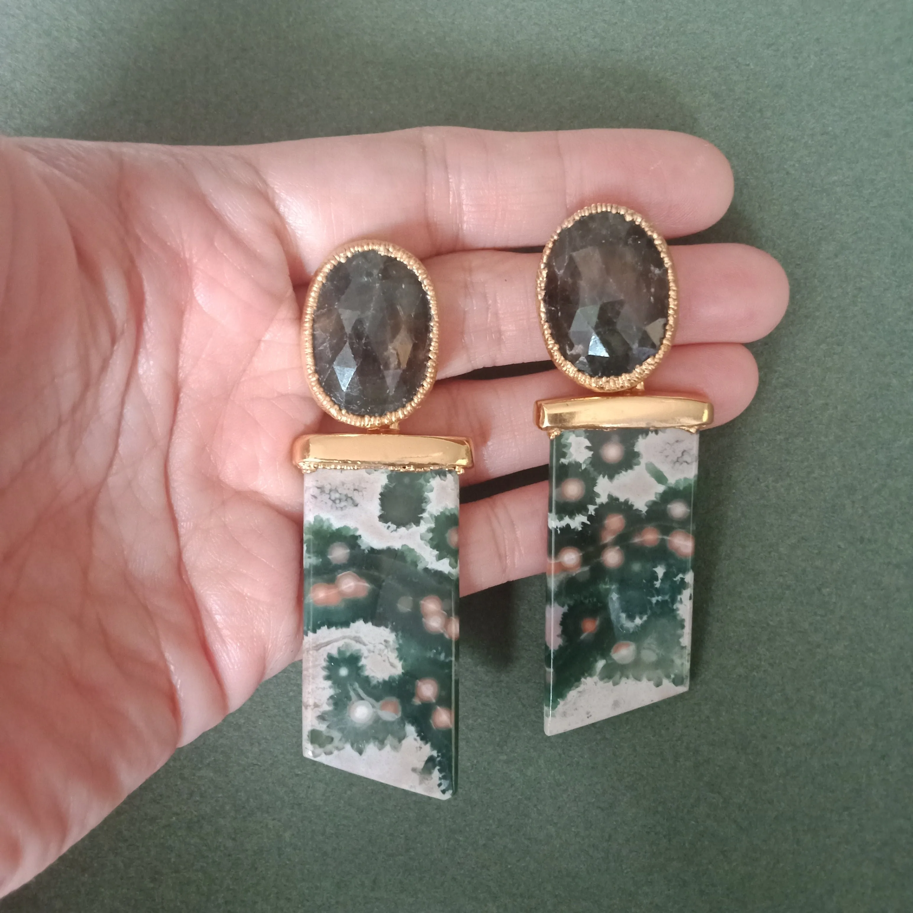 Ocean jasper earrings