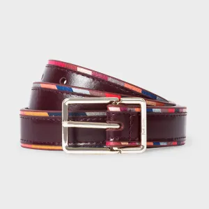 Paul Smith - Women's Belt with Swirl Edge in Burgundy