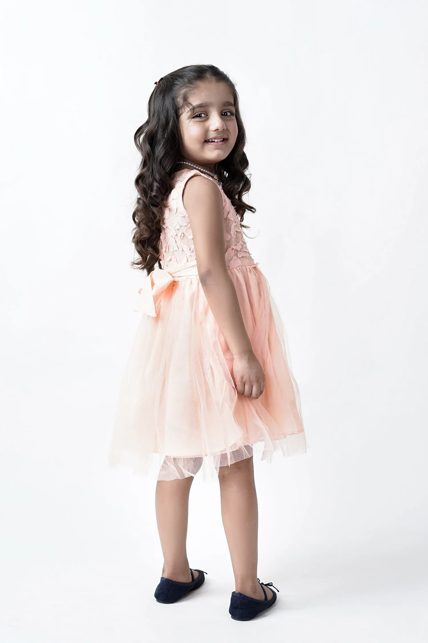 Peach Carnival Frock For Girls