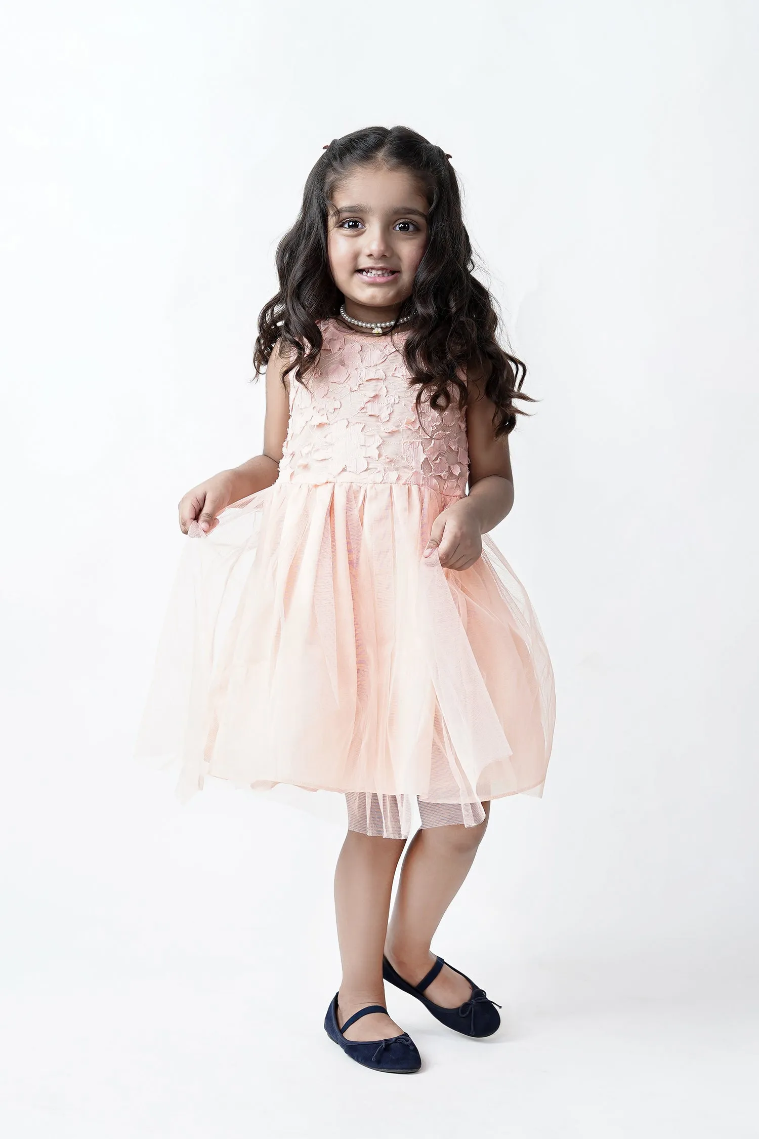 Peach Carnival Frock For Girls