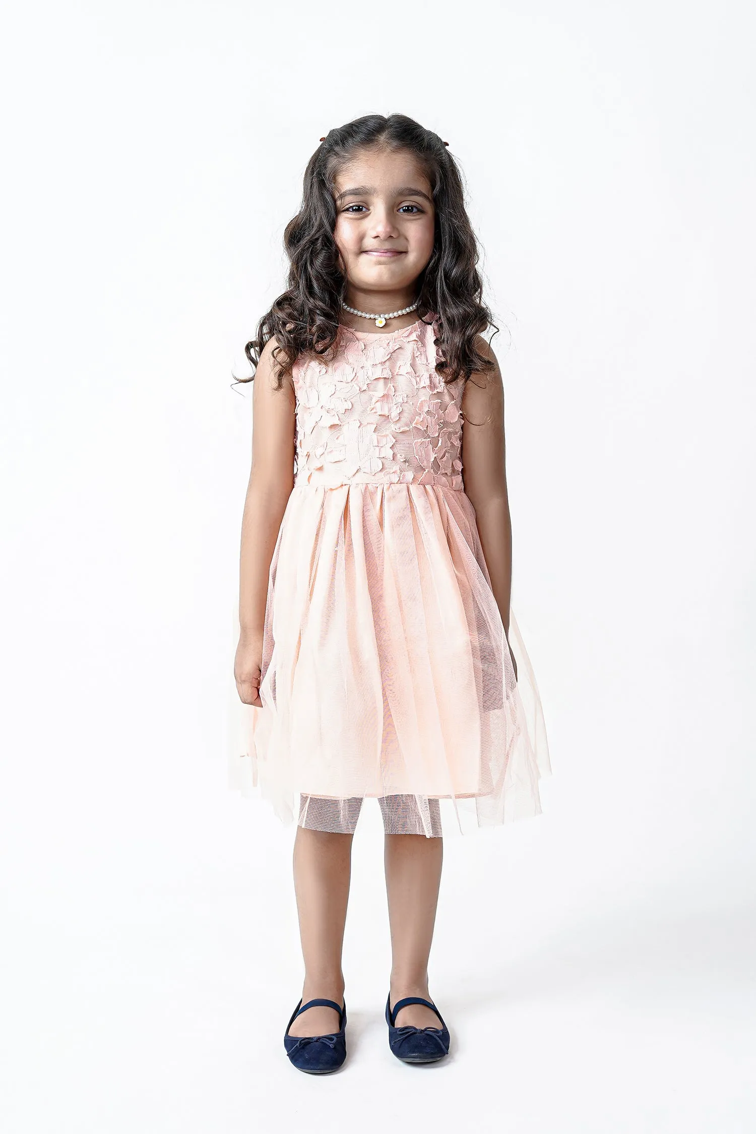 Peach Carnival Frock For Girls