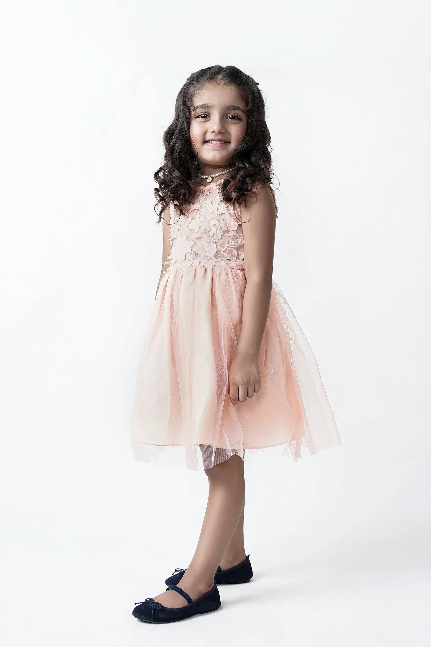 Peach Carnival Frock For Girls