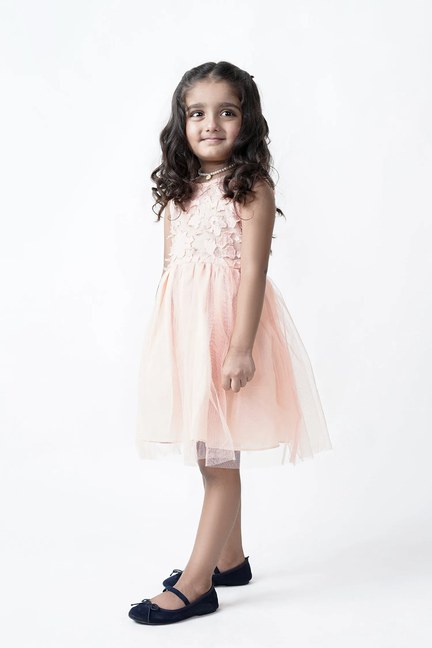 Peach Carnival Frock For Girls