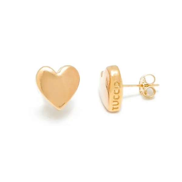 TUCCO SOLID HEART STUD EARRINGS