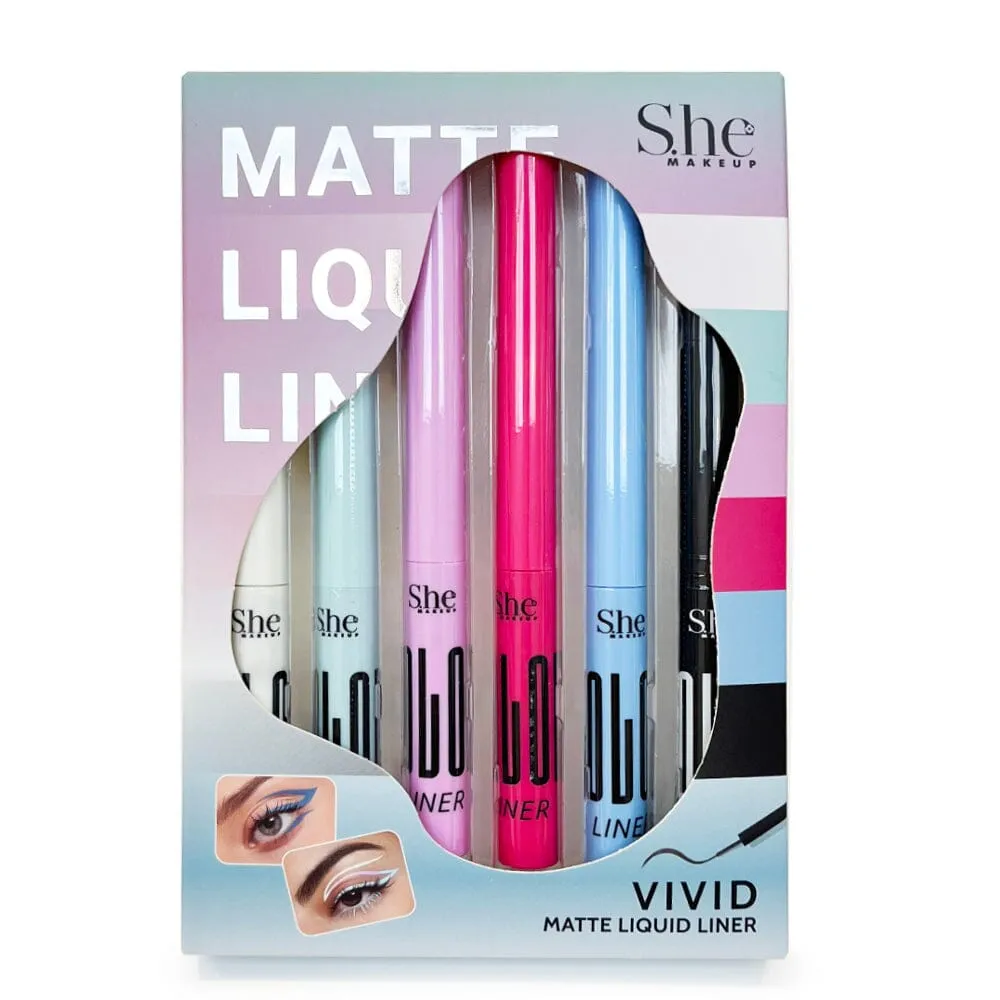 Vivid 6PC matte Liquid Eyeliner Set (1 unit)